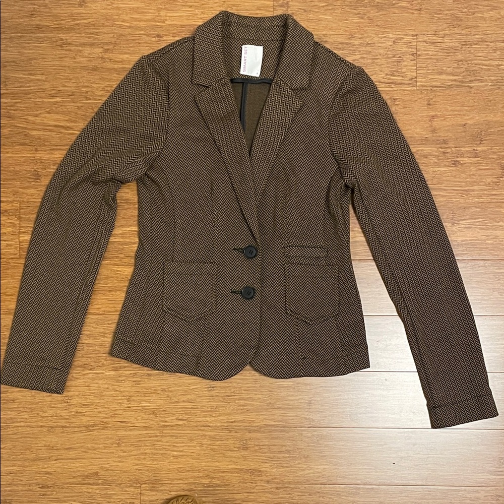 Smart Set Brown & Black Herringbone Blazer